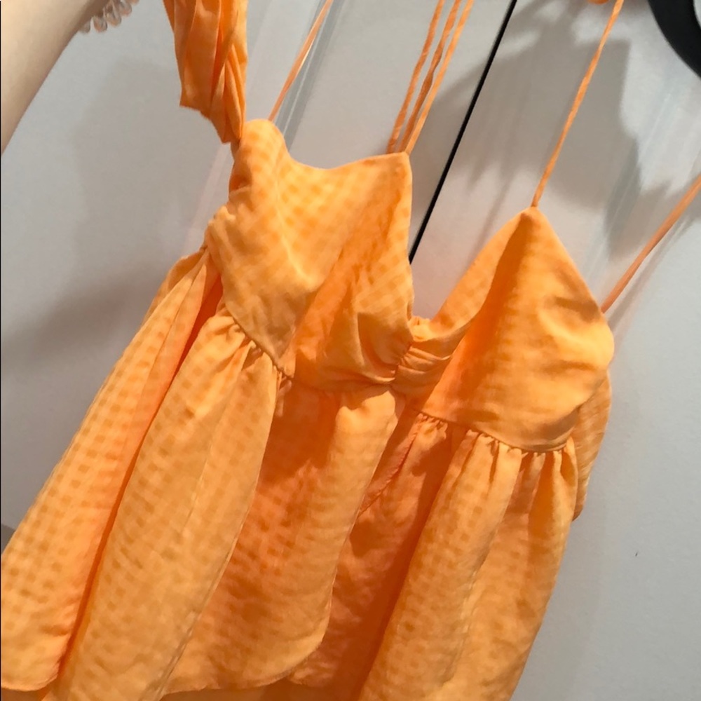 orange uo blouse